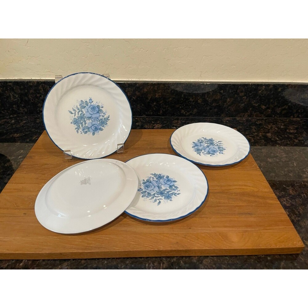 4 Corelle Blue Velvet Corelle  Salad Plates 7-1/4